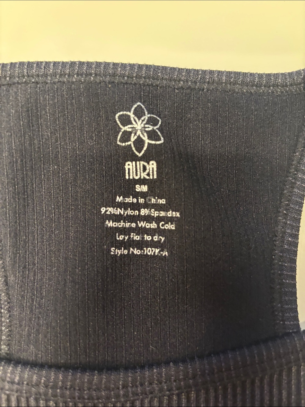 Aura Black Ribbed Racerback Tank - Picture 2 of 3